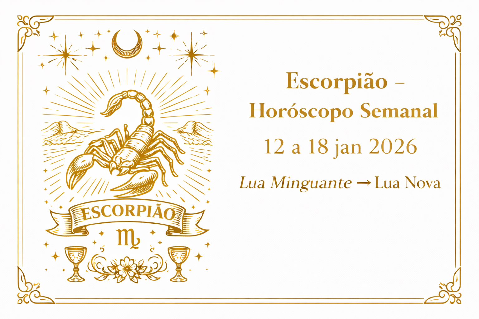 Escorpião (Sol ou Ascendente) — 12 a 18 de Janeiro de 2026