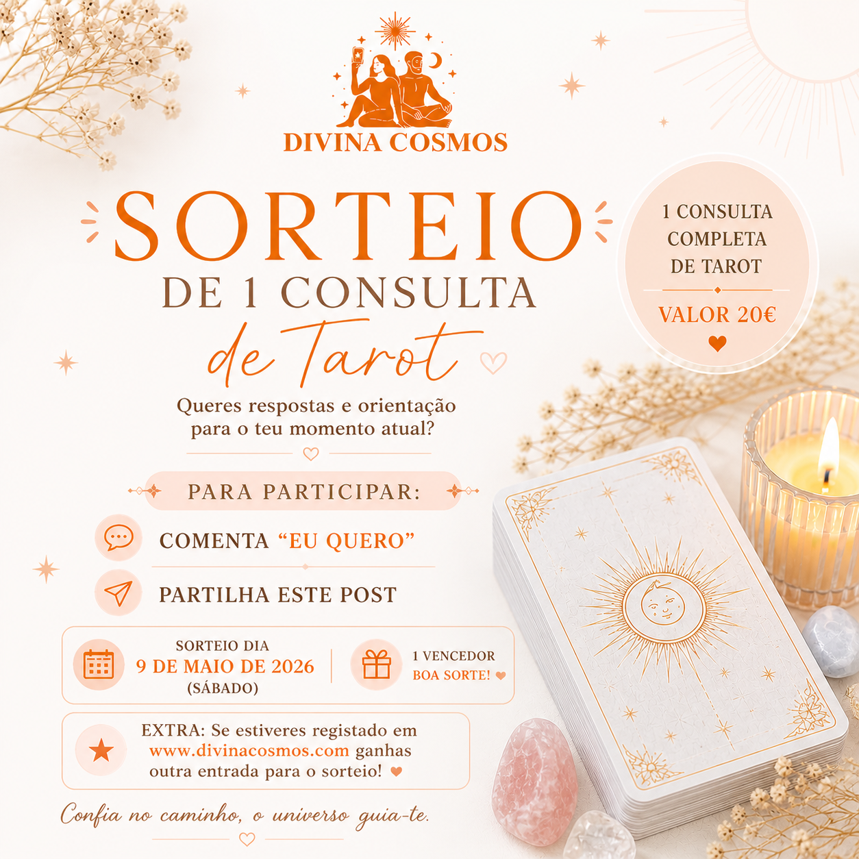 Título: Sorteio de 1 Consulta de Tarot | Divina Cosmos